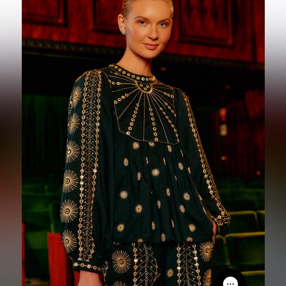 FARM Rio Tops - NWOT Farm Rio Sun Embroidered Blouse